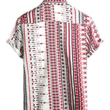 Garth Men's Striped Short Sleeve Shirt – White