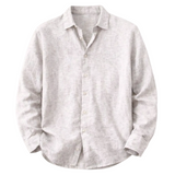 Relaxed Men's Long Sleeve Linen-Blend Shirt
