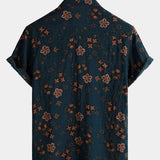 Navy Men's Summer Floral Shirt