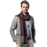 Clayton Men's Cashmere and Merino Wool Scarf – Burgundy