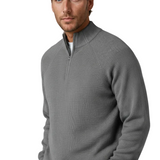 Men's Zip Mock-Neck Sweater – Grey