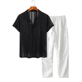 Men's Short-Sleeve Set – Black and White