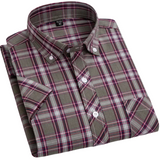 Men's Short Sleeve Check Cotton Shirt