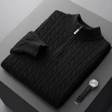 Glen Men's Velour Mock-Neck Zip Sweater