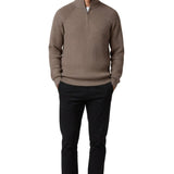 Men's Zip Mock-Neck Sweater – Taupe