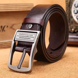 Kenneth Men's Leather Belt with Classic Metal Buckle