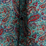 Men's Vintage Paisley Button-Up Shirt – Green