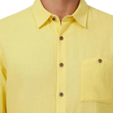 Glen Men's Linen Shirt – Light Yellow
