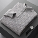 Glen Men's Velour Mock-Neck Zip Sweater