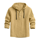 Stuart Men's Hooded Linen-Blend Shirt