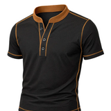 Men's Henley Shirt with Contrast Trim