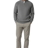 Men's Zip Mock-Neck Sweater – Grey