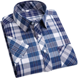 Men's Short Sleeve Check Cotton Shirt