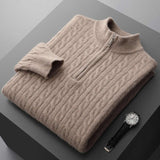 Glen Men's Velour Mock-Neck Zip Sweater
