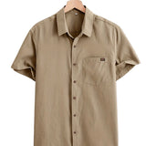 Men's Casual Short Sleeve Cotton Shirt