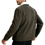Men's Velour Jacket with Sherpa Collar – Coffee