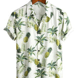 Men's White Shirt with Pineapple Print