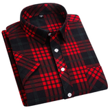 Men's Short Sleeve Check Cotton Shirt