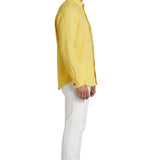 Glen Men's Linen Shirt – Light Yellow