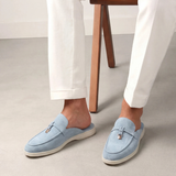 Mediterranean Men's Suede Mules – Light Blue