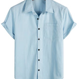 Men's Blue Casual Summer Shirt