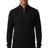 Men's Zip Mock-Neck Sweater – Black