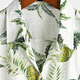 Men's White Shirt with Pineapple Print