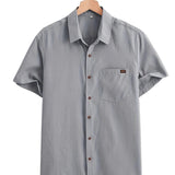 Men's Casual Short Sleeve Cotton Shirt