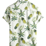 Men's White Shirt with Pineapple Print