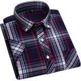 Men's Short Sleeve Check Cotton Shirt