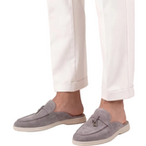 Mediterranean Men's Suede Mules – Light Grey