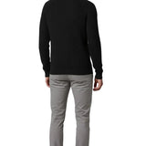 Men's Zip Mock-Neck Sweater – Black