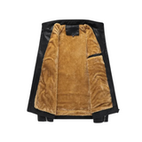 Men's Retro Leather Jacket with Fleece Lining