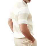 Men's Striped Ribbed Polo Shirt