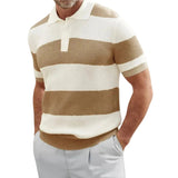 Men's Striped Ribbed Polo Shirt