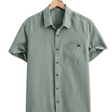 Men's Casual Short Sleeve Cotton Shirt