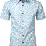 Men's Hawaiian Shirt with Daisies