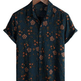 Navy Men's Summer Floral Shirt