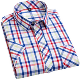 Men's Short Sleeve Check Cotton Shirt