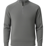Men's Zip Mock-Neck Sweater – Grey