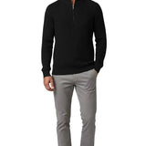 Men's Zip Mock-Neck Sweater – Black