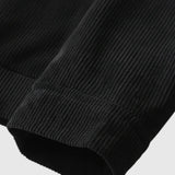Men's Corduroy Jacket with Sherpa Collar – Black
