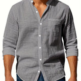Elegant Men's Linen-Blend Shirt