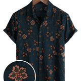 Navy Men's Summer Floral Shirt