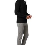 Men's Zip Mock-Neck Sweater – Black