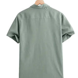 Men's Casual Short Sleeve Cotton Shirt