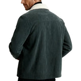 Men's Corduroy Jacket with Sherpa Collar – Charcoal