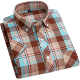 Men's Short Sleeve Check Cotton Shirt
