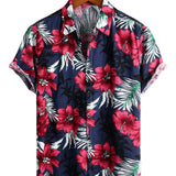 Men's Navy Shirt with Flowers