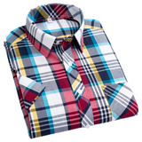 Men's Short Sleeve Check Cotton Shirt
